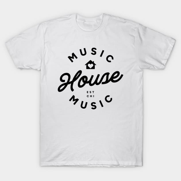 HOUSE MUSIC  - Signature Sound (Black) T-Shirt by DISCOTHREADZ 